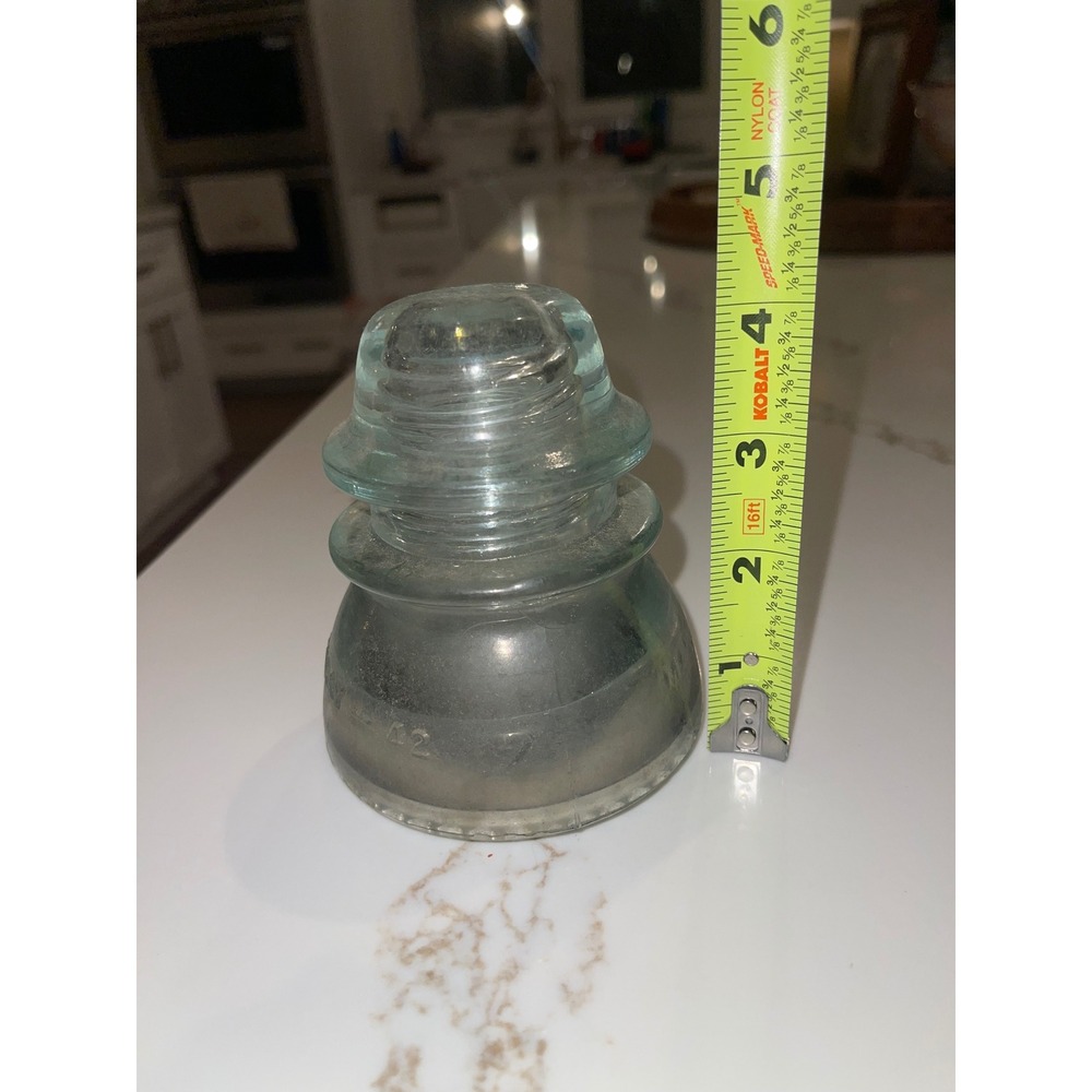 Vintage Hemingray 42 Aqua Glass Insulator Industrial Telegraph Decor Made in USA